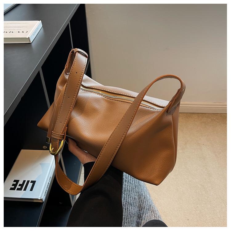 2024 trendy autumn and winter casual soft leather tote bag original messenger bag women's large-capacity high-end shoulder bag women