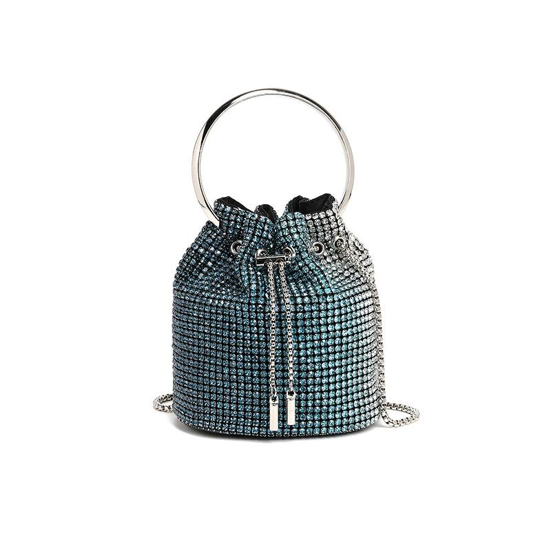 Dinner bag Diamond bag 2024 spring new fashion chain diamond-encrusted shoulder oblique span bucket bag