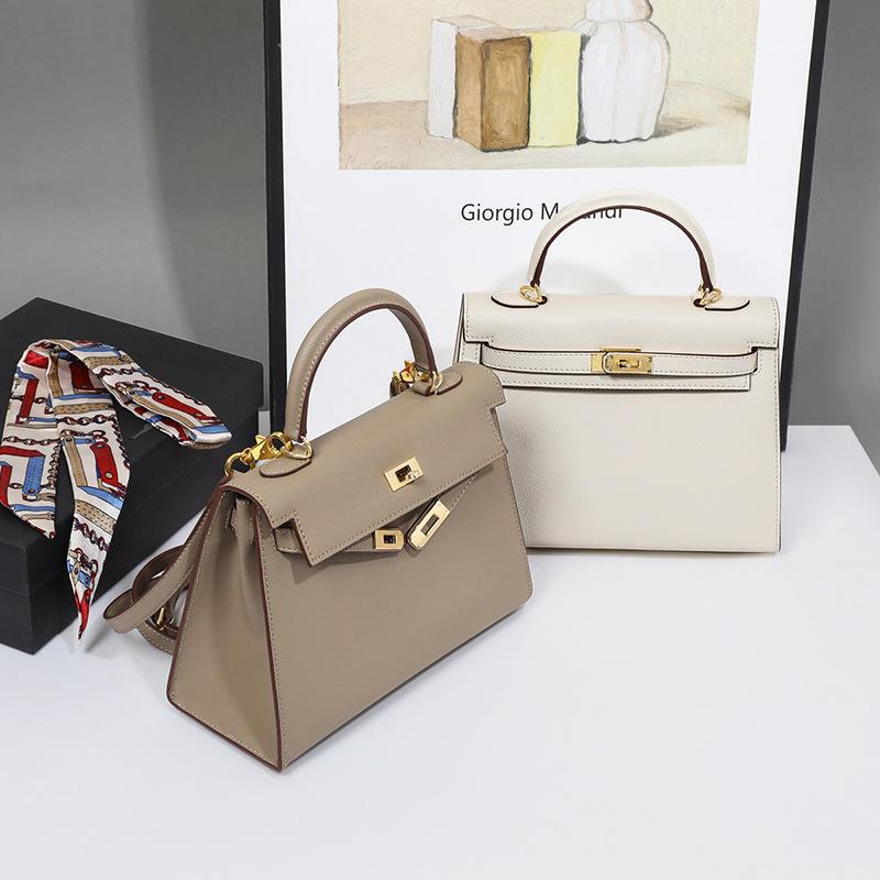 Bag 2024 New Fashion Small Square Bag Crossbody Bag Trendy High-end Portable Mom Bag Leather Women's Bag