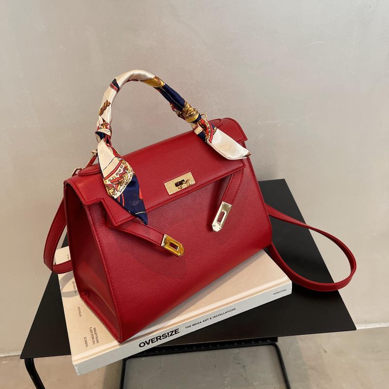 2024 new high-end fashion handbag red handbag