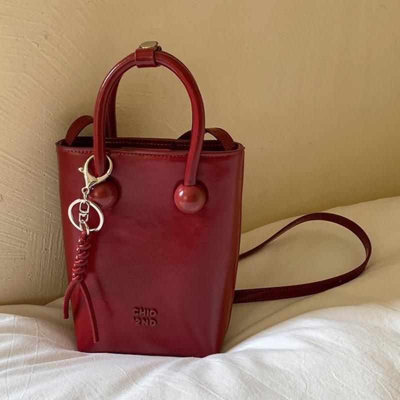 Soft leather romantic mobile phone bag women's 2024 new summer handbag small bag messenger bag