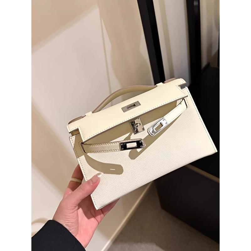 Premium purple portable Kelly bag women's 2024 new palm pattern fashion light luxury temperament shoulder messenger bag