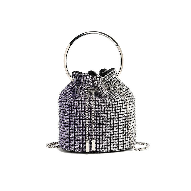 Dinner bag Diamond bag 2024 spring new fashion chain diamond-encrusted shoulder oblique span bucket bag