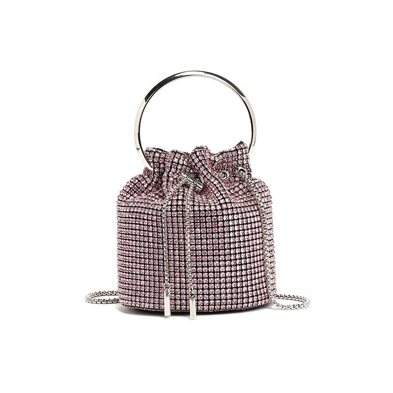 Dinner bag Diamond bag 2024 spring new fashion chain diamond-encrusted shoulder oblique span bucket bag