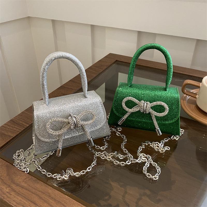 Sequined portable small square bag women's spring new fashion chain shoulder bag delivery messenger bag