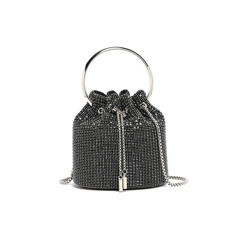 Dinner bag Diamond bag 2024 spring new fashion chain diamond-encrusted shoulder oblique span bucket bag