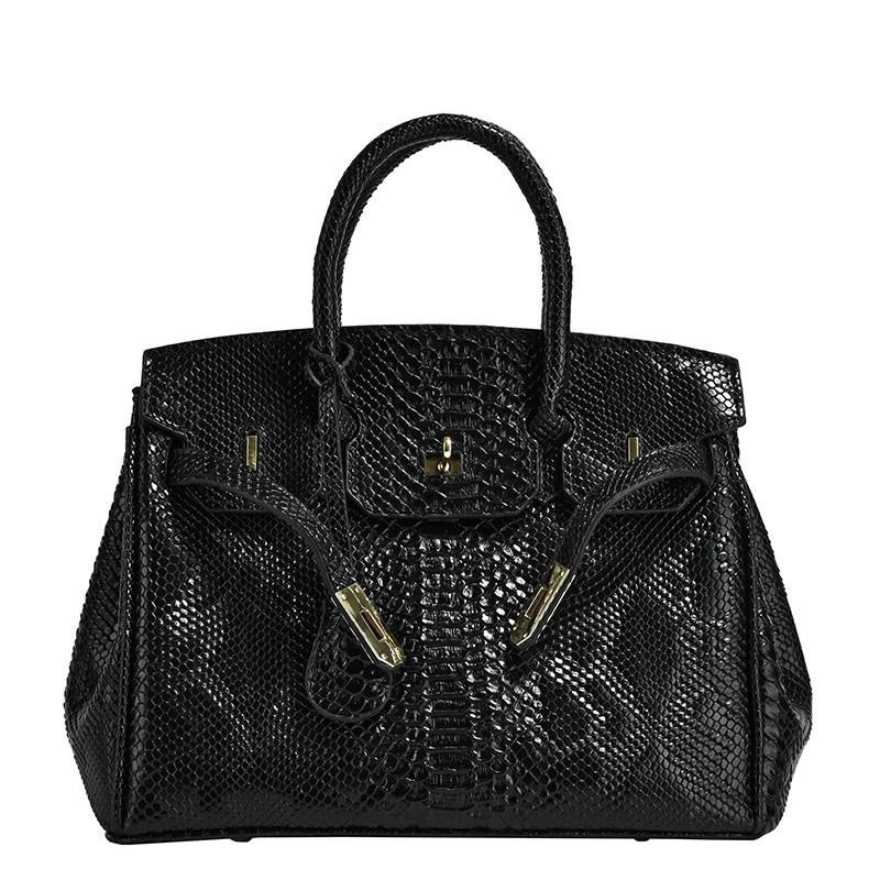 New retro snakeskin pattern platinum bag 2024 new European and American trendy large-capacity handbag versatile large-capacity women's bag