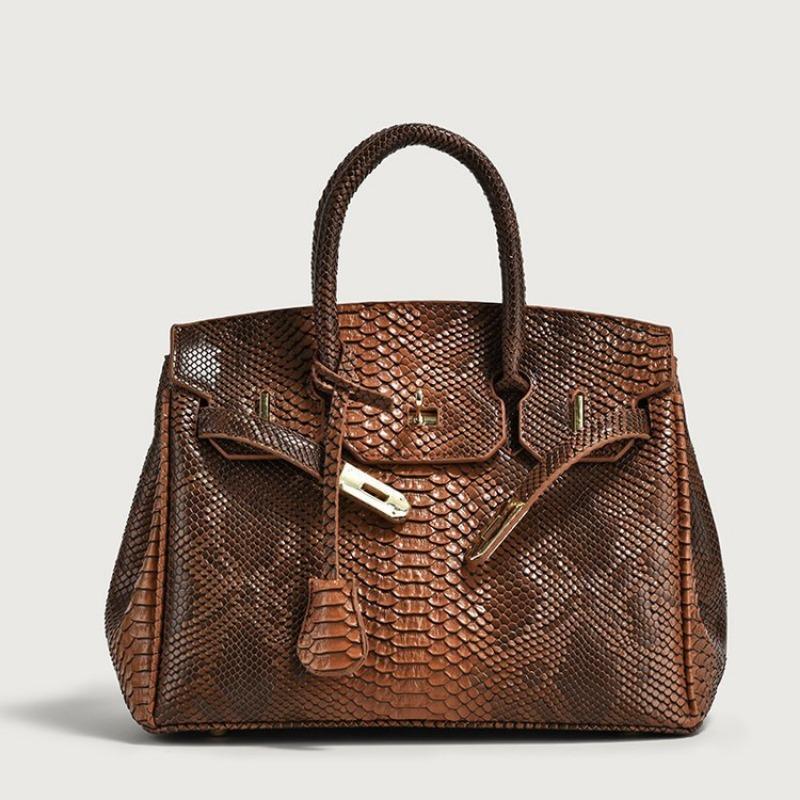 New retro snakeskin pattern platinum bag 2024 new European and American trendy large-capacity handbag versatile large-capacity women's bag