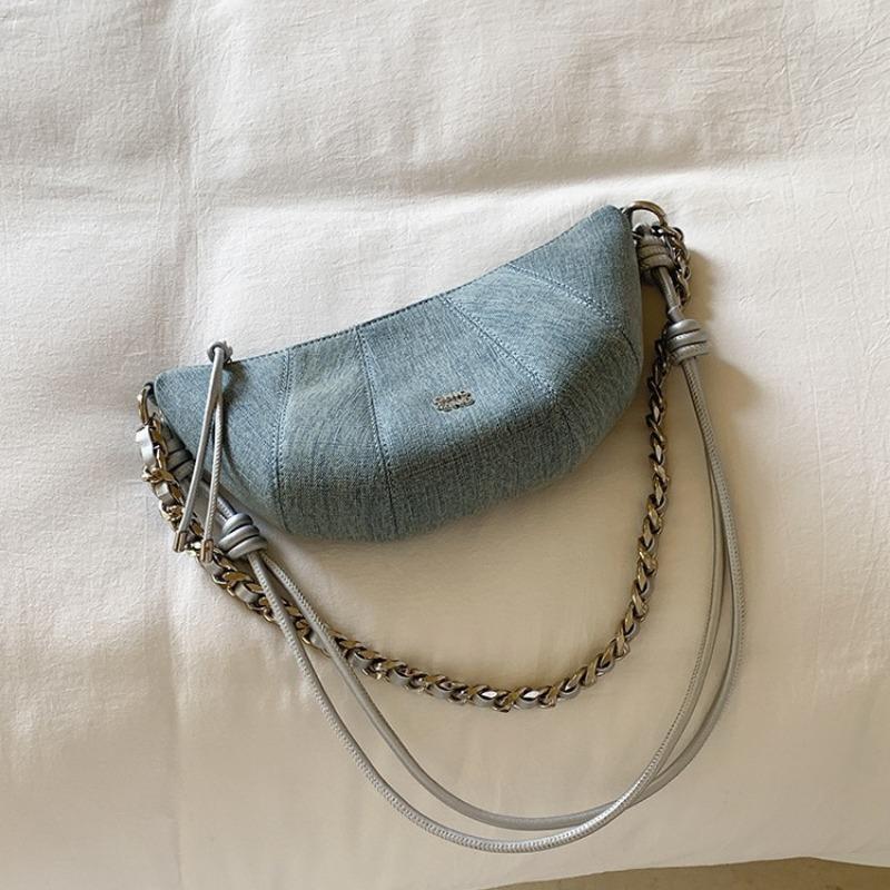 Zurich Street Corner Crescent Bag Original Niche Denim Blue Shoulder Croissant Bag Women's Croissant Bag