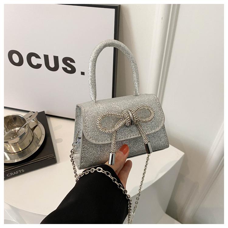 Sequined portable small square bag women's spring new fashion chain shoulder bag delivery messenger bag