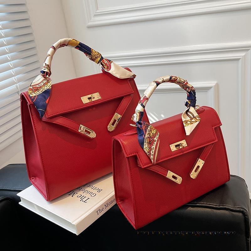 2024 new high-end fashion handbag red handbag