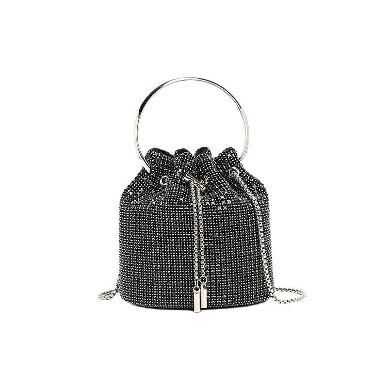 Dinner bag Diamond bag 2024 spring new fashion chain diamond-encrusted shoulder oblique span bucket bag