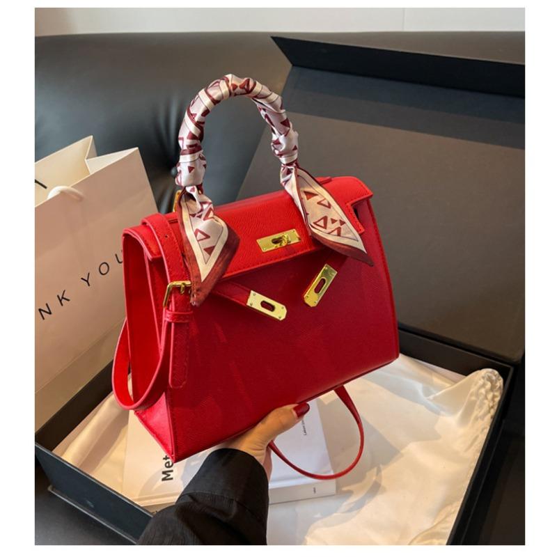 Cherry Red Girl 2023 New Bag Premium Texture Kelly Bag Premium Sense Shoulder Crossbody Bag