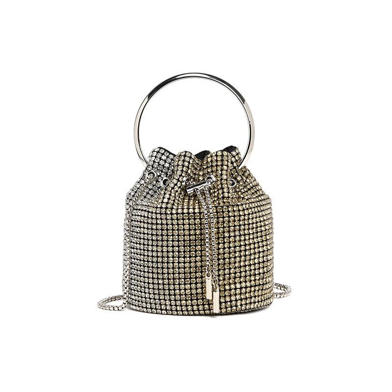 Dinner bag Diamond bag 2024 spring new fashion chain diamond-encrusted shoulder oblique span bucket bag