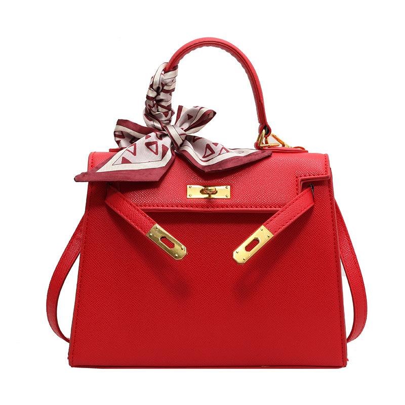 Cherry Red Girl 2023 New Bag Premium Texture Kelly Bag Premium Sense Shoulder Crossbody Bag