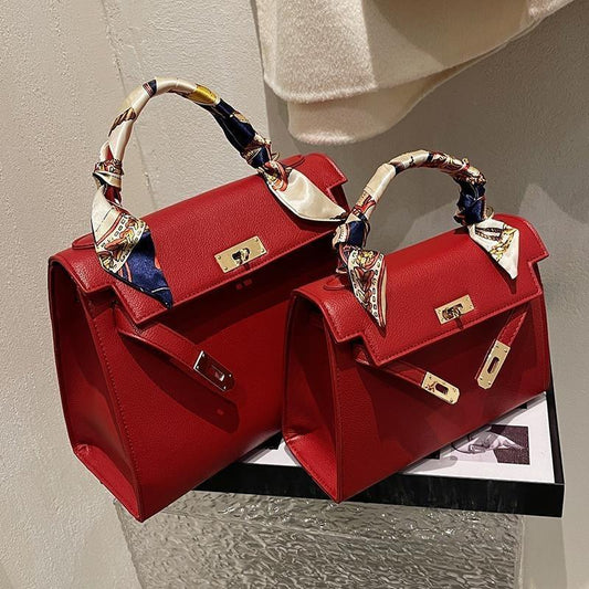 2024 new high-end fashion handbag red handbag