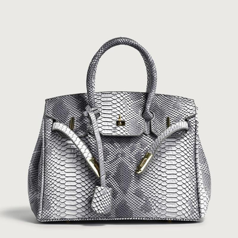 New retro snakeskin pattern platinum bag 2024 new European and American trendy large-capacity handbag versatile large-capacity women's bag