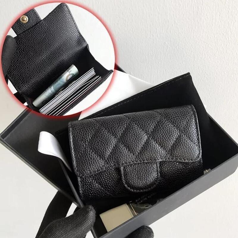 Classic Rhombus Ladies Card Bag Fashion Sheepskin Leather Business Card Holder Flip Credit Card Change Bag Cross-border