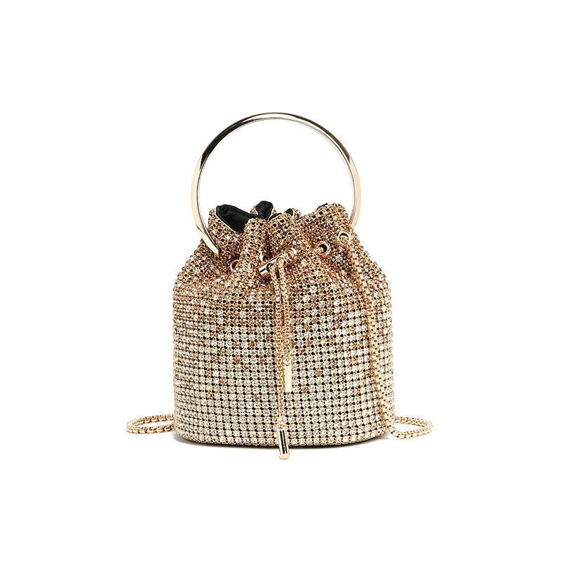 Dinner bag Diamond bag 2024 spring new fashion chain diamond-encrusted shoulder oblique span bucket bag