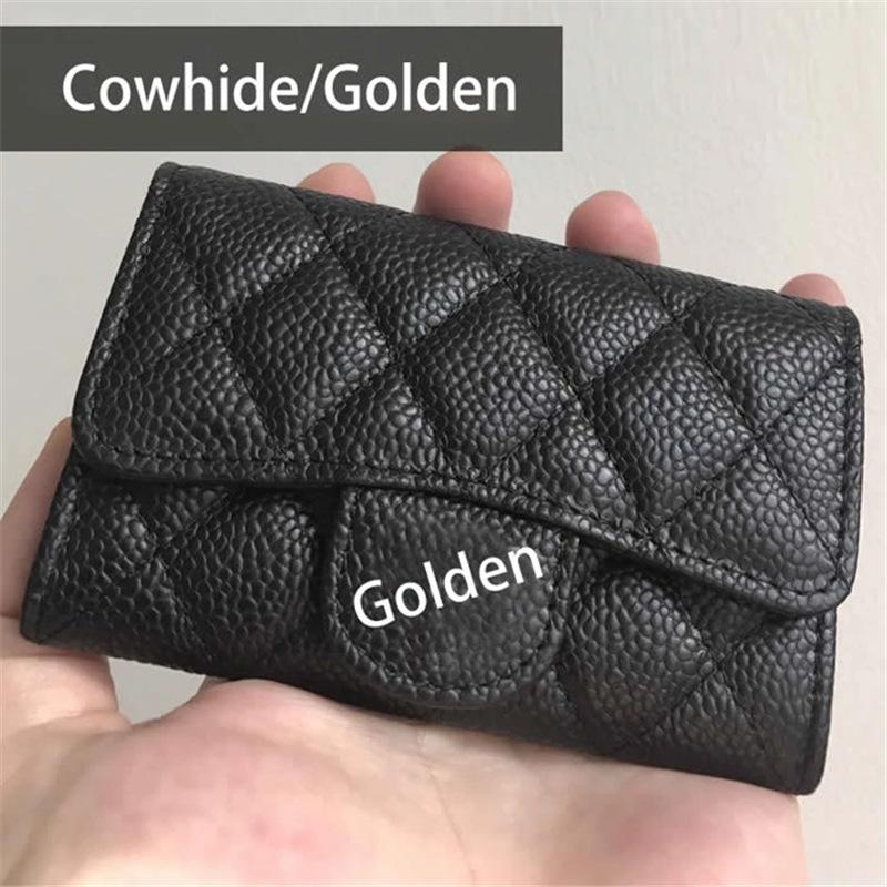 Classic Rhombus Ladies Card Bag Fashion Sheepskin Leather Business Card Holder Flip Credit Card Change Bag Cross-border