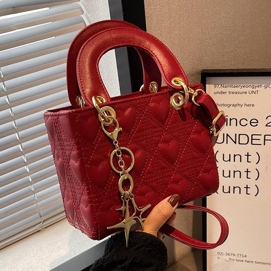 Valentine's Day gift girlfriend 2024 new fashion wedding handbag red messenger Princess Diana