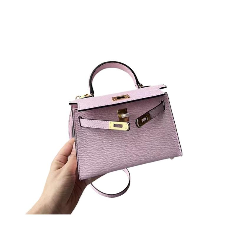 Handbag New 2024 Trendy Fashion Versatile Kelly Bag Textured Palm Pattern Mobile Phone Bag One Shoulder Crossbody Bag Women