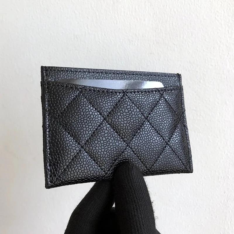 Rhombus luxury high-quality leather ID credit card holder change bag cowhide caviar card bag cross-border explosion