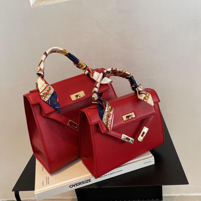 2024 new high-end fashion handbag red handbag