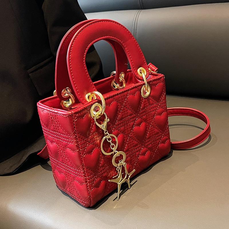 Valentine's Day gift girlfriend 2024 new fashion wedding handbag red messenger Princess Diana