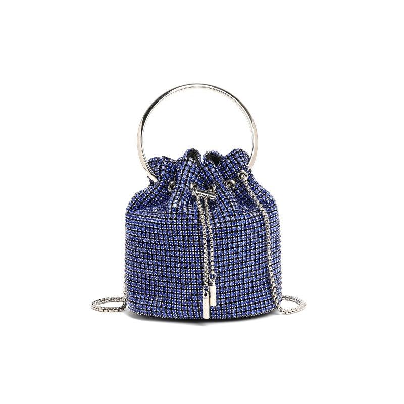 Dinner bag Diamond bag 2024 spring new fashion chain diamond-encrusted shoulder oblique span bucket bag