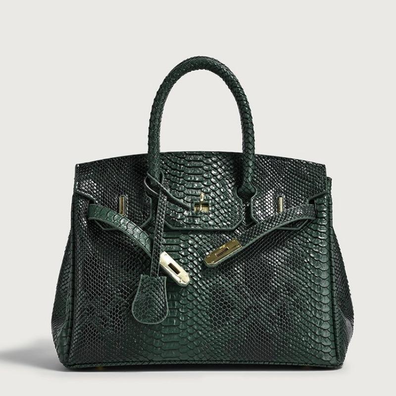 New retro snakeskin pattern platinum bag 2024 new European and American trendy large-capacity handbag versatile large-capacity women's bag