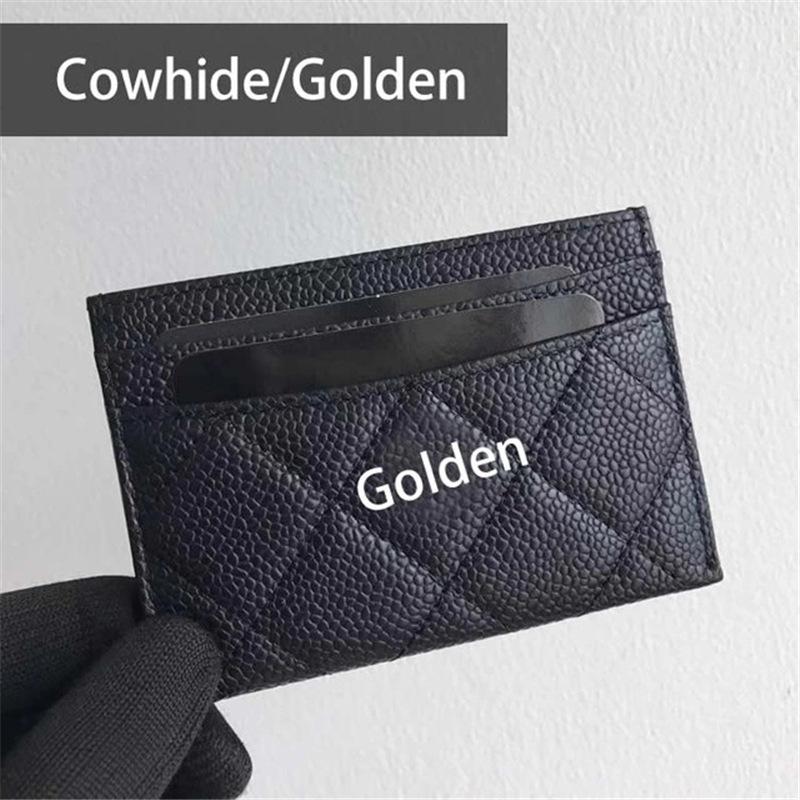 Rhombus luxury high-quality leather ID credit card holder change bag cowhide caviar card bag cross-border explosion