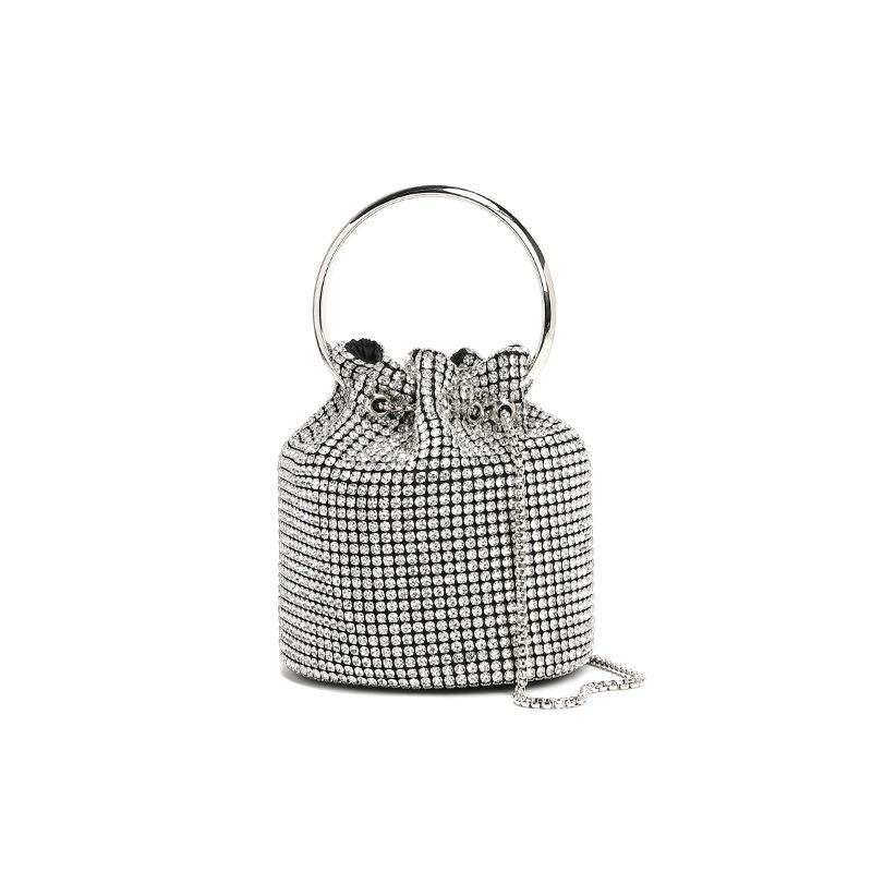 Dinner bag Diamond bag 2024 spring new fashion chain diamond-encrusted shoulder oblique span bucket bag