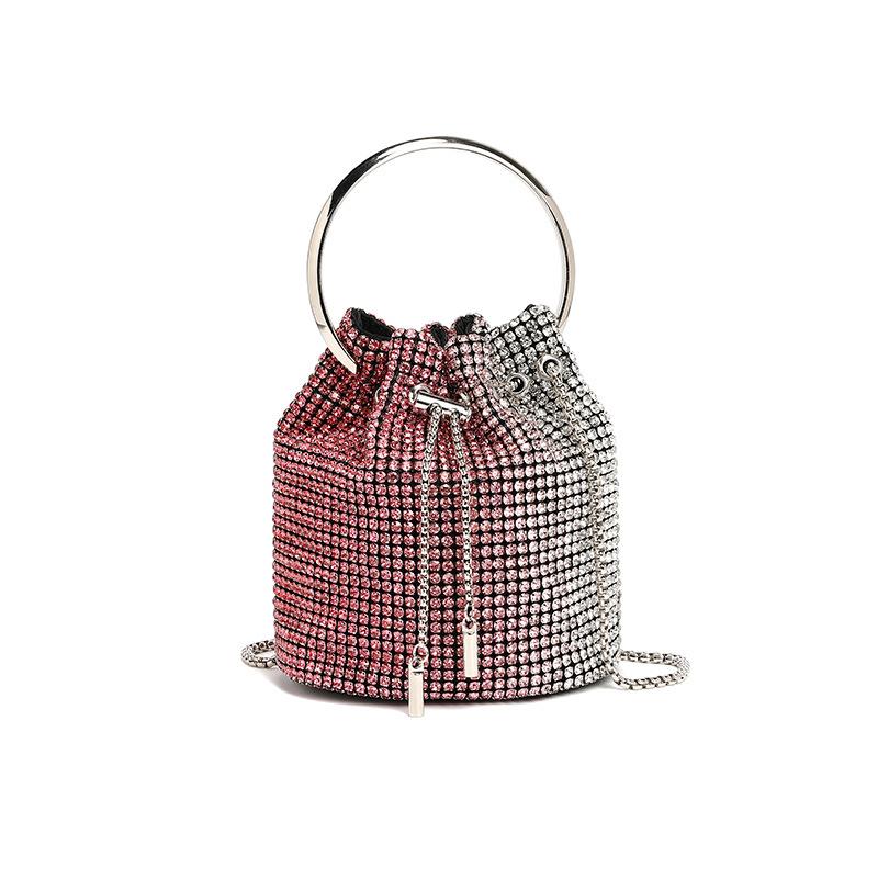 Dinner bag Diamond bag 2024 spring new fashion chain diamond-encrusted shoulder oblique span bucket bag