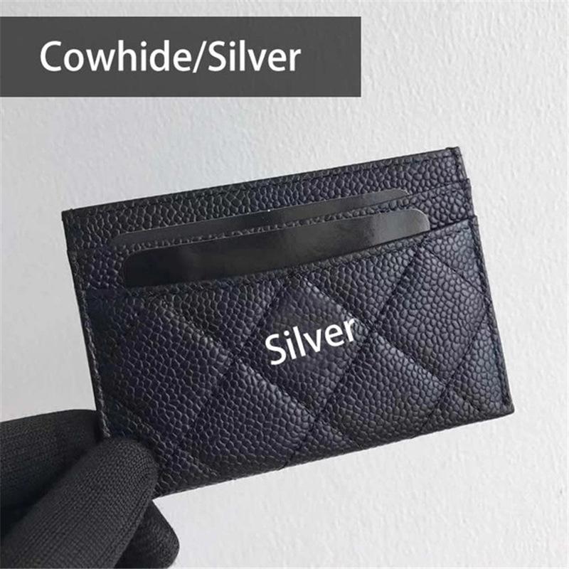 Rhombus luxury high-quality leather ID credit card holder change bag cowhide caviar card bag cross-border explosion