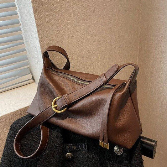 2024 trendy autumn and winter casual soft leather tote bag original messenger bag women's large-capacity high-end shoulder bag women