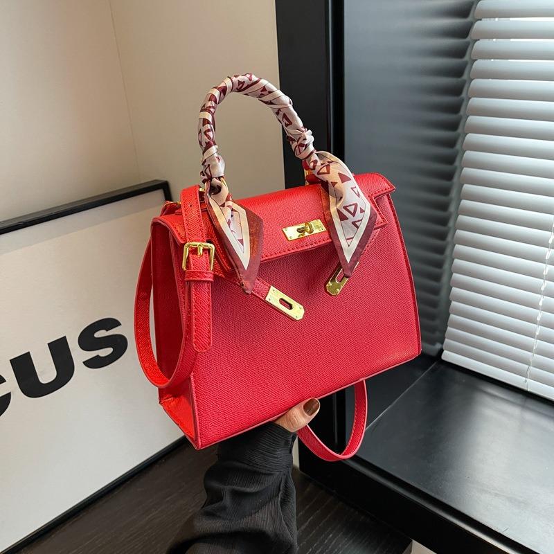 Cherry Red Girl 2023 New Bag Premium Texture Kelly Bag Premium Sense Shoulder Crossbody Bag