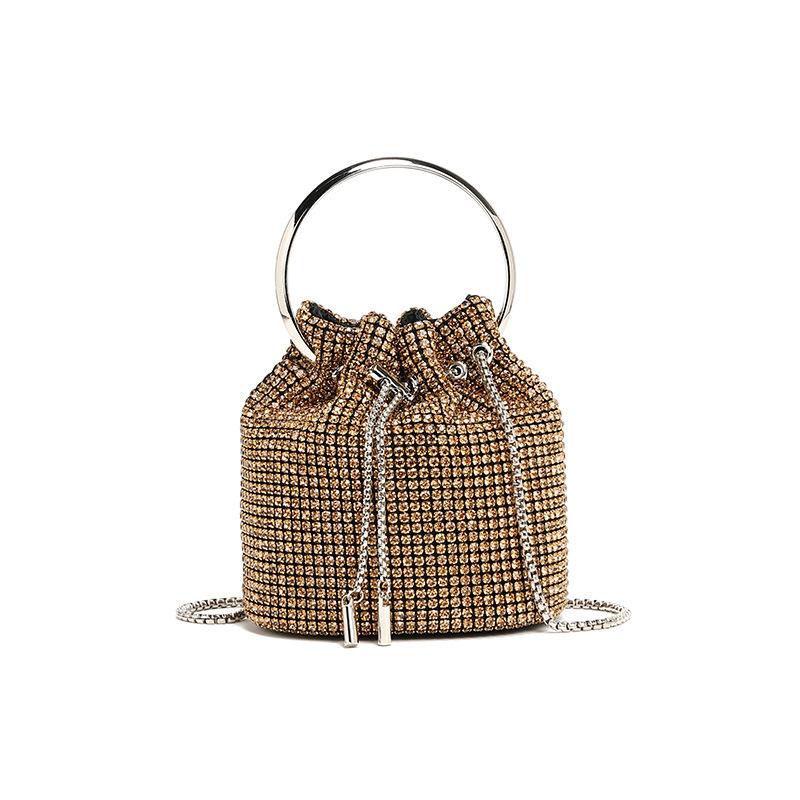 Dinner bag Diamond bag 2024 spring new fashion chain diamond-encrusted shoulder oblique span bucket bag