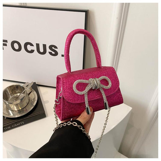 Sequined portable small square bag women's spring new fashion chain shoulder bag delivery messenger bag