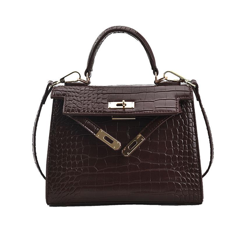 French niche bag women's 2024 new retro stone pattern Kelly bag retro handbag fashion messenger bag