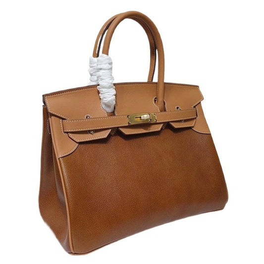 High-end quality retro handmade Fubao saddle leather platinum bag leather lock fashion handbag Kelly women's bag