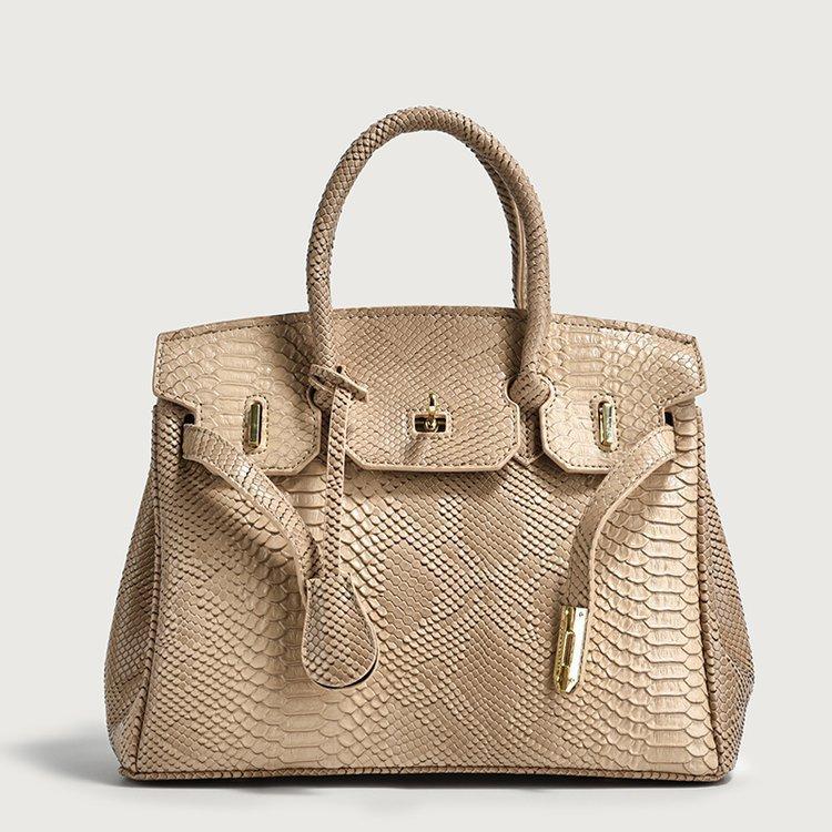 New retro snakeskin pattern platinum bag 2024 new European and American trendy large-capacity handbag versatile large-capacity women's bag