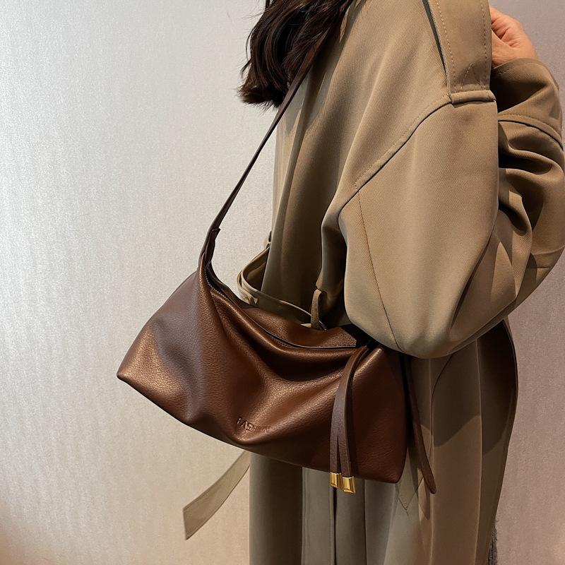 2024 trendy autumn and winter casual soft leather tote bag original messenger bag women's large-capacity high-end shoulder bag women